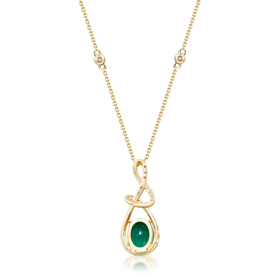 Amelie 14K Yellow Gold Oval-Cut Natural Zambian Emerald Pendant