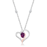 Rosé Amour Heart Rhodolite Pendant