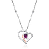 Rosé Amour Heart Rhodolite Pendant
