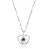 Golden Heart Swiss Blue Topaz Pendant