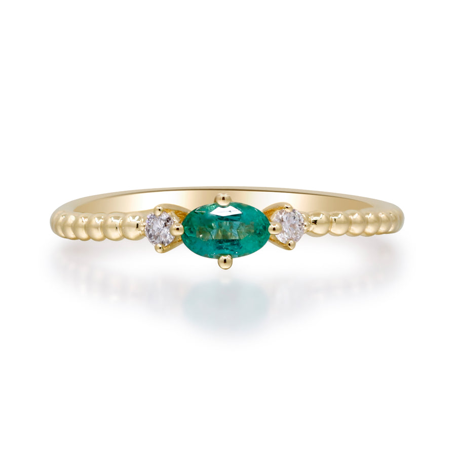 Penelope 10K Yellow Gold Oval-Cut Emerald Ring