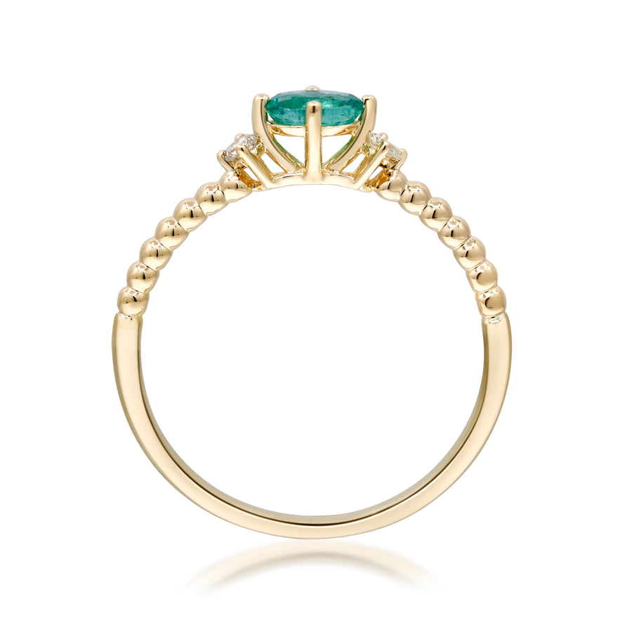 Penelope 10K Yellow Gold Oval-Cut Emerald Ring