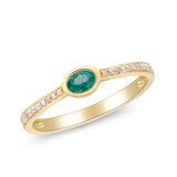 Eva 14K Yellow Gold Ovel-Cut Natural Zambian Emerald Ring