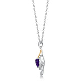 Golden Radiance Trilliant Amethyst Pendant