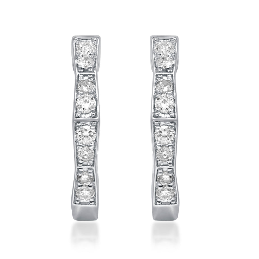 Nova Round-Cut White Diamond Earrings in 14K White Gold