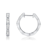 Nova Round-Cut White Diamond Earrings in 14K White Gold
