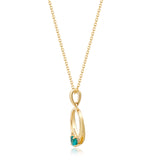 Amelia 10K Yellow Gold Oval-Cut Emerald Pendant