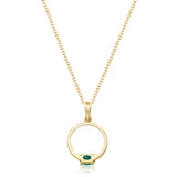 Amelia 10K Yellow Gold Oval-Cut Emerald Pendant