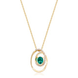 Eternal Mark Oval Emerald & Diamond Pendant