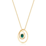 Eternal Mark Oval Emerald & Diamond Pendant