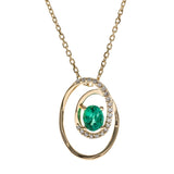 Eternal Mark Oval Emerald & Diamond Pendant
