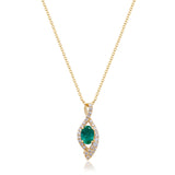 Ivy 10K Yellow Gold Oval-Cut Emerald Pendant