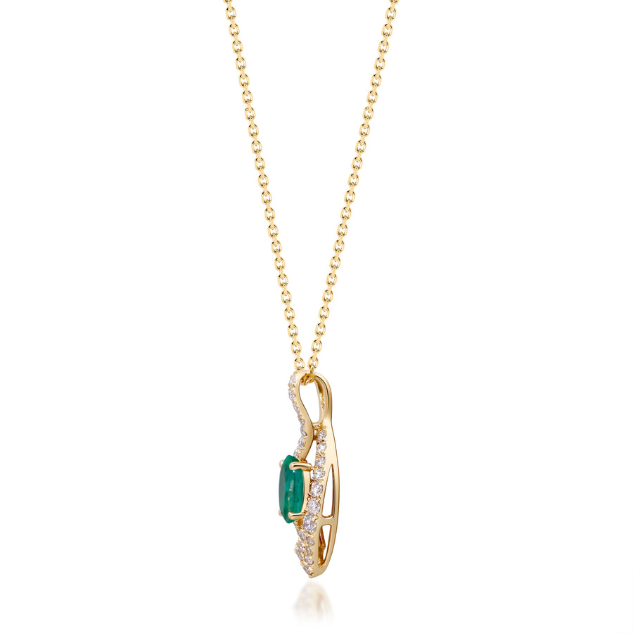 Ivy 10K Yellow Gold Oval-Cut Emerald Pendant