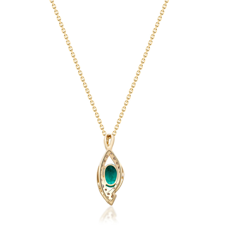 Ivy 10K Yellow Gold Oval-Cut Emerald Pendant