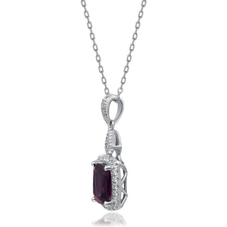 Valerie 14K White Gold Cushion-Cut Rhodolite Garnet Pendant