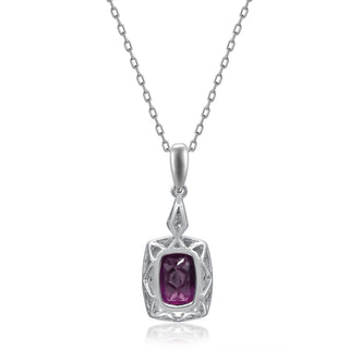 Valerie 14K White Gold Cushion-Cut Rhodolite Garnet Pendant