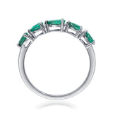 Amelia 10K White Gold Pear-Cut Emerald Ring