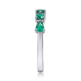 Amelia 10K White Gold Pear-Cut Emerald Ring