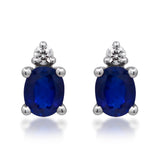 Amelia 10K White Gold Oval-Cut Blue Sapphire Earring