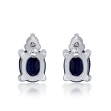 Amelia 10K White Gold Oval-Cut Blue Sapphire Earring