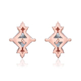 Allison 10K Rose Gold Square-Cut Brazilian Aquamarine Earrings