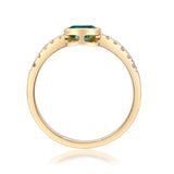 Emerald Horizon Emerald-Cut Ring with Diamonds