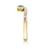 Emerald Horizon Emerald-Cut Ring with Diamonds