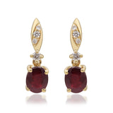 Aliyah 14K Yellow Gold Oval-Cut Mozambique Ruby Earrings