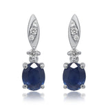 Nova 14K White Gold Oval-Cut Ceylon Blue Sapphire Earrings