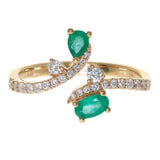 June 18K Yellow Gold Oval-Cut Emerald Ring