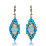 Ada 14K Yellow Gold Oval-Cut African Opal Earrings