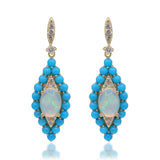 Ada 14K Yellow Gold Oval-Cut African Opal Earrings