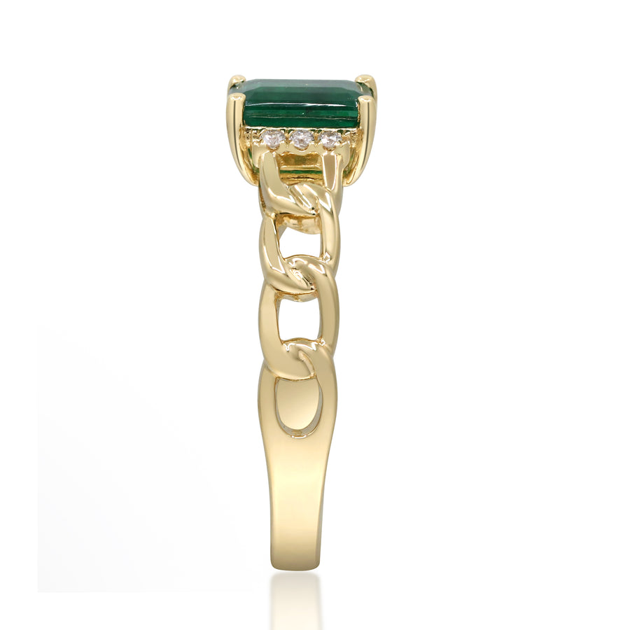 Abby 14K Yellow Gold Emerald-Cut Natural Zambian Emerald Ring