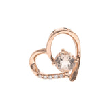 Amelia 10K Rose Gold Round-Cut Morganite Pendant
