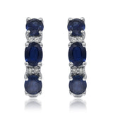 Elena 14K White Gold Oval-Cut Blue Sapphire Earrings