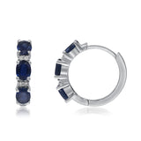 Elena 14K White Gold Oval-Cut Blue Sapphire Earrings