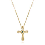 Amelia 10K Yellow Gold Oval-Cut Emerald Pendant