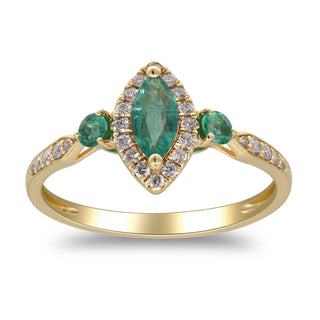 Audrey 14K Yellow Gold Marquise-Cut Zambian Emerald Ring