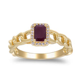 Kaia 10K Yellow Gold Emerald-Cut Mozambique Ruby Ring