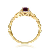 Kaia 10K Yellow Gold Emerald-Cut Mozambique Ruby Ring