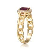 Kaia 10K Yellow Gold Emerald-Cut Mozambique Ruby Ring