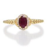 Isla 14K Yellow Gold Oval-Cut Mozambique Ruby Ring