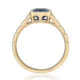 Ainoi 10K Yellow Gold Emerald-Cut Brazilian London Blue Topaz Ring