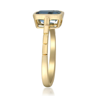 Ainoi 10K Yellow Gold Emerald-Cut Brazilian London Blue Topaz Ring