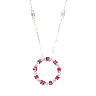 Nova 14K White Gold Square-Cut Mozambique Ruby Pendant