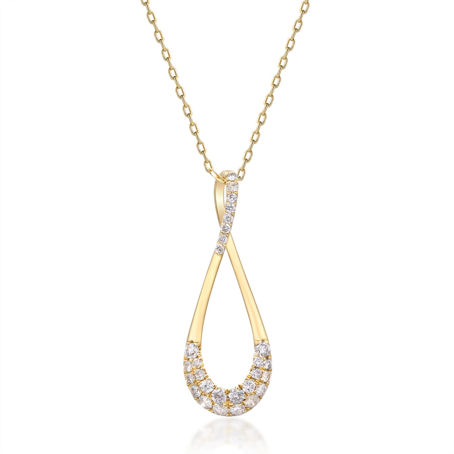 Amelia 14K Yellow Gold Round-Cut White Diamond Pendant