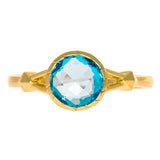 Adalynn 14K Yellow Gold Round-Cut Swiss Blue Topaz Ring
