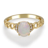 Allison 10K Yellow Gold Oval-Cut Opal Ring
