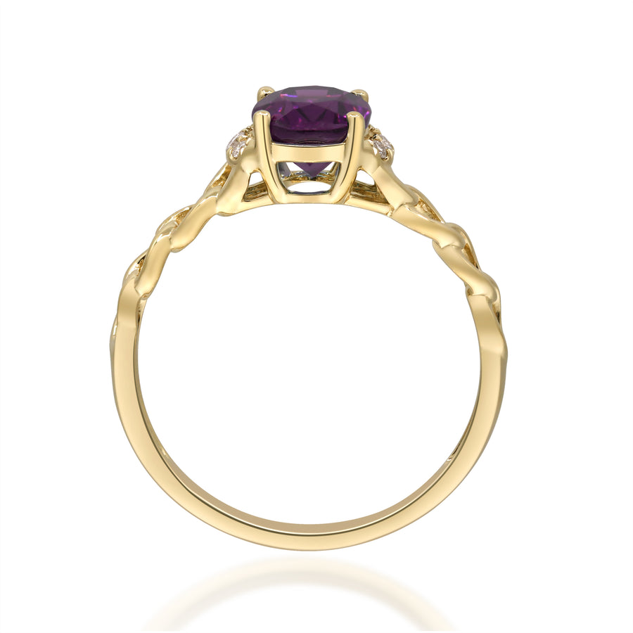 Ainoi 10K Yellow Gold Oval-Cut Rhodolite Ring