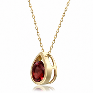 Valerie 14K Yellow Gold Round-Cut Garnet Pendant